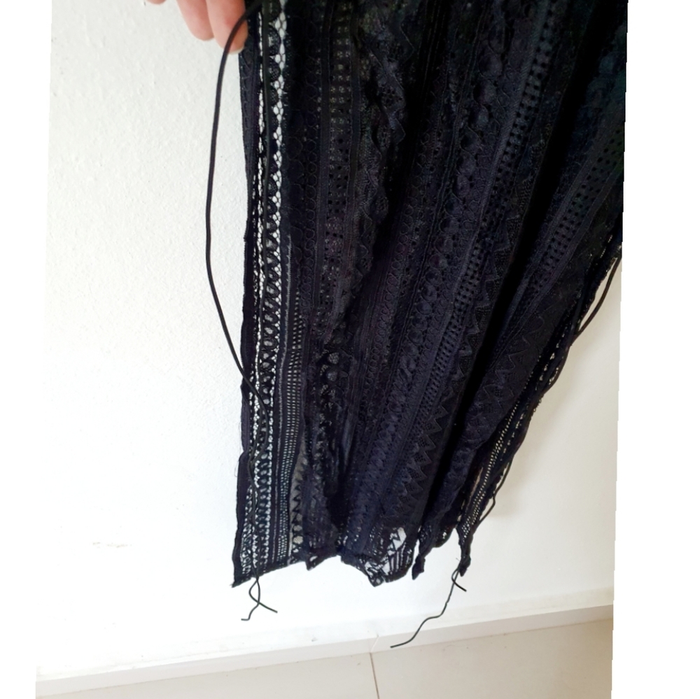 Melissa Crochet Lace Maxi Cover-Up – Black – Adjustable Side Tie - Picture 13 of 16